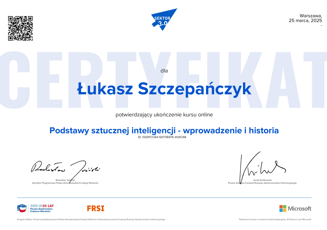 Certyfikat lub rekomendacja: certyfikat3