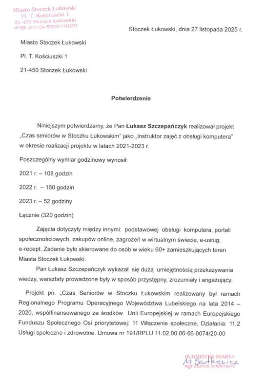 Certyfikat lub rekomendacja: rekomendacja2